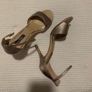 Bronze leather heels